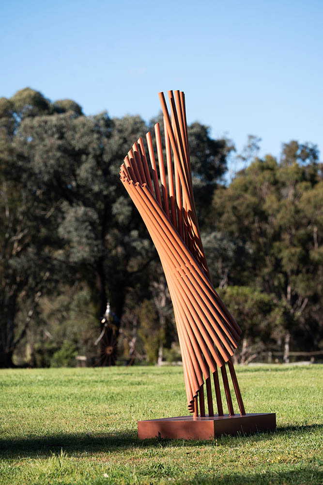 metal wave sculpture
